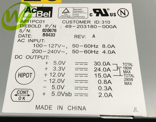 Электропитание 49203180000A 49-203180-000A Diebold частей машины ATM